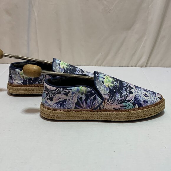 Schutz Slip on Sneakers with Floral Print Women Blue Summer - Picture 4 of 10
